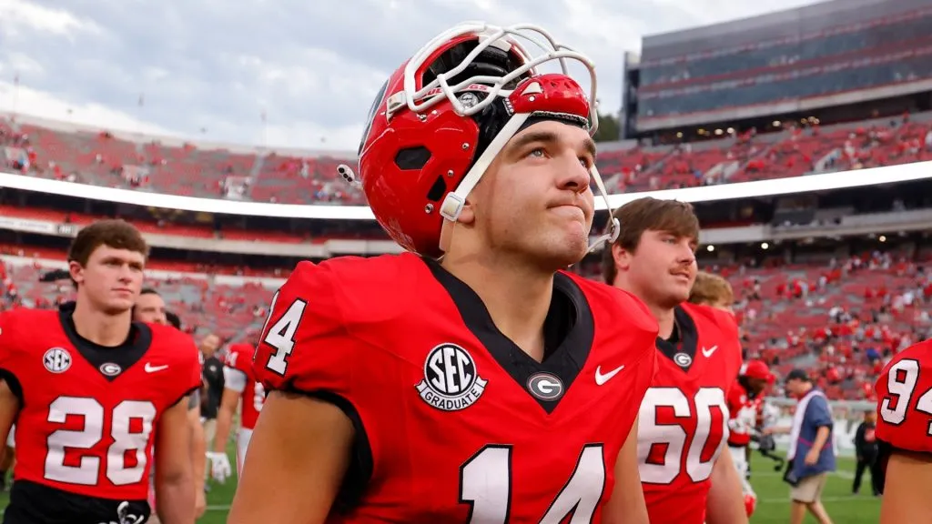 Gunner Stockton leaves the field
