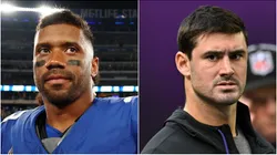 Russell Wilson of the Giants and Daniel Jones of the Colts