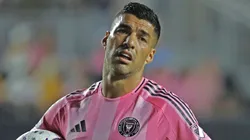 Luis Suárez #9 of Inter Miami CF gestures during the Leagues Cup.