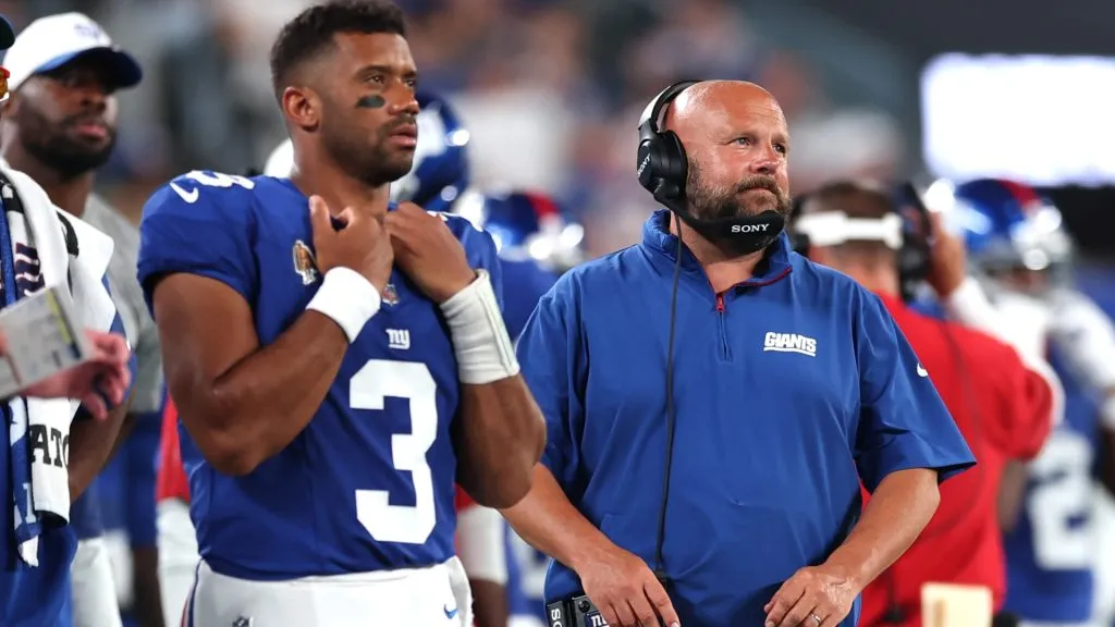 Brian Daboll with Russell Wilson