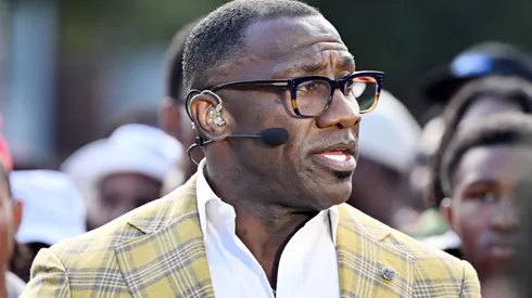 Shannon Sharpe attends ESPN First Take at Clark Atlanta University on November 08, 2024 in Atlanta, Georgia.