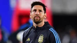 Lionel Messi of Argentina warms up.