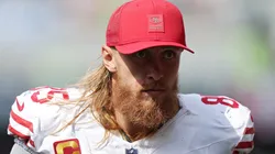 George Kittle #85 of the San Francisco 49ers looks on.