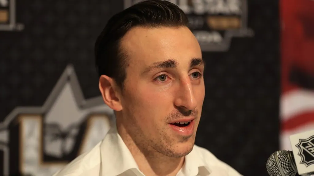 Brad Marchand during a press conference