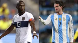 Enner Valencia of Ecuador and Rodrigo De Paul of Argentina.