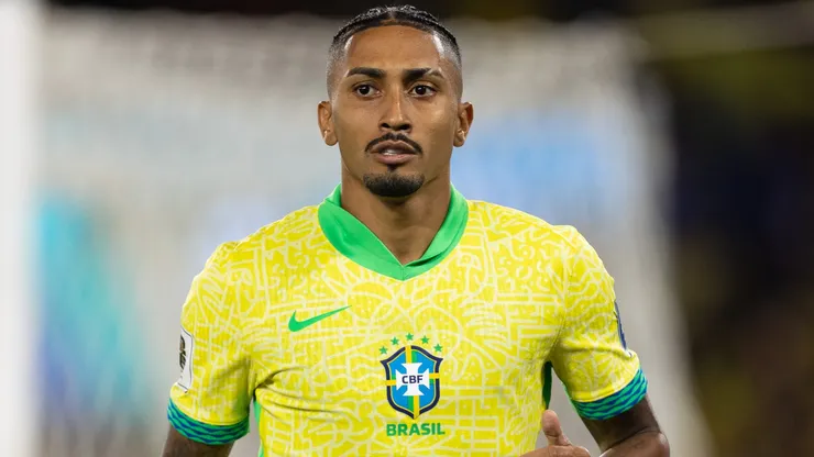 Raphinha during a 2026 World Cup Qualifier game with Brazil.