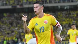 James Rodriguez of Colombia celebrates.