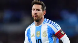 Lionel Messi of Argentina looks on during a Conmebol qualifiers game.