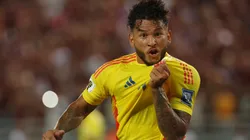Luis Suarez of Colombia celebrates after scoring for Colombia.