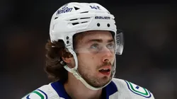 Quinn Hughes at Crypto.com Arena in Los Angeles, California.