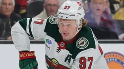 Kirill Kaprizov #97 of the Minnesota Wild skates with the puck.