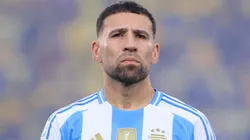 Nicolas Otamendi of Argentina looks on prior to a game.