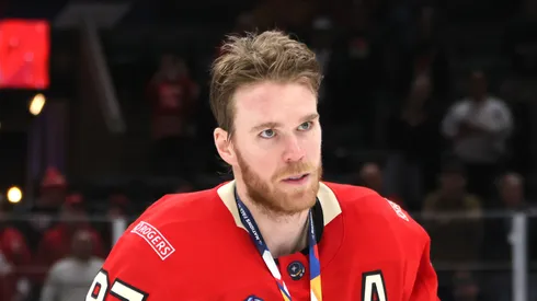 Connor McDavid at TD Garden on February 20, 2025 in Boston, Massachusetts.