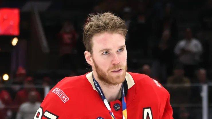 Connor McDavid at TD Garden on February 20, 2025 in Boston, Massachusetts.