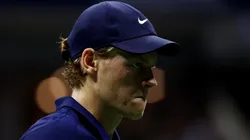 Jannik Sinner of Italy reacts during the US Open.