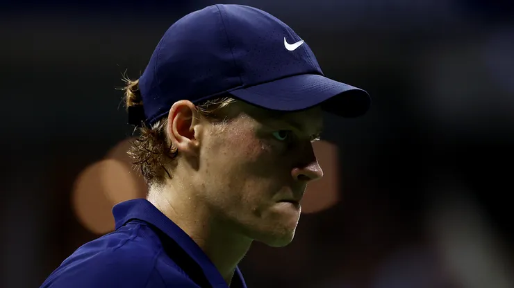 Jannik Sinner of Italy reacts during the US Open.