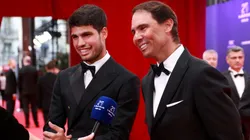 Carlos Alcaraz and Rafa Nadal are seen at the Laureus World Sports.
