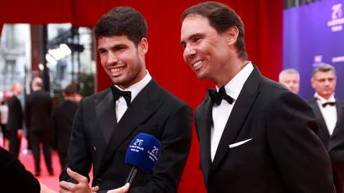 Carlos Alcaraz and Rafa Nadal are seen at the Laureus World Sports.