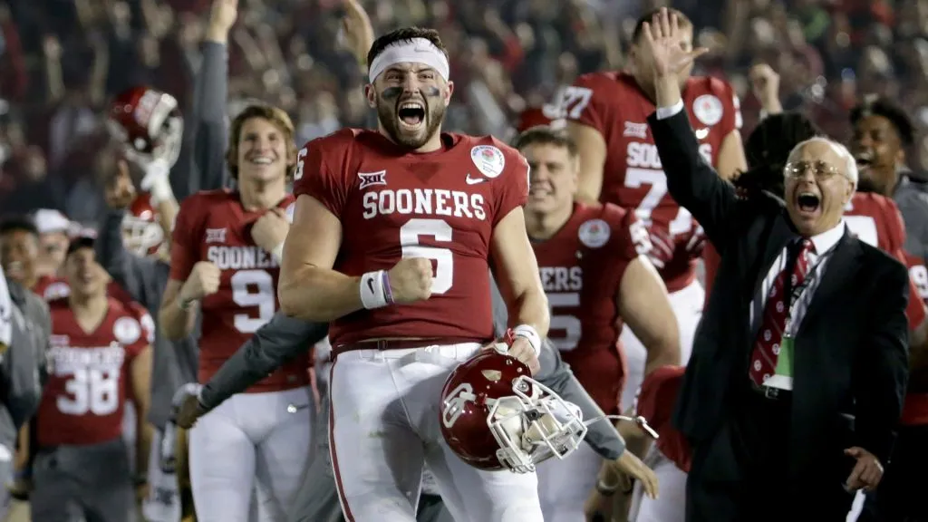 Baker Mayfield #6 of the Oklahoma Sooners in 2018. (Source: Jeff Gross/Getty Images)