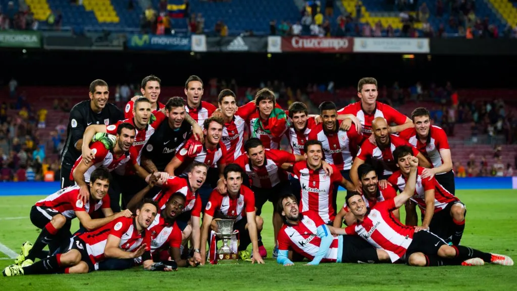 Laporte won the 2015 Spanish Super Cup against Barcelona with Athletic Club. (Alex Caparros/Getty Images)