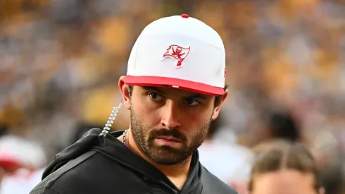 Baker Mayfield, veteran QB for the Tampa Bay Buccaneers
