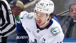 Quinn Hughes during a Canucks game.