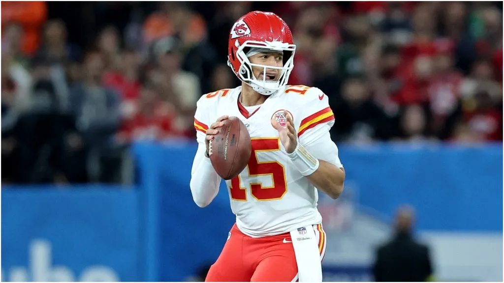 Patrick Mahomes playing for the Chiefs