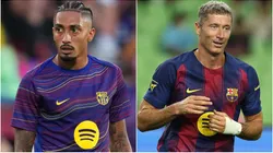 Barcelona stars Raphinha and Robert Lewandowski.