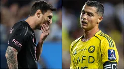 Lionel Messi #10 of Inter Miami CF and Cristiano Ronaldo of Al-Nassr.