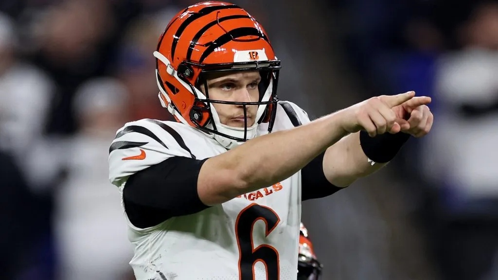 Jake Browning #6 of the Cincinnati Bengals in 2023. (Source: Patrick Smith/Getty Images)