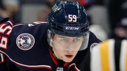 Yegor Chinakhov at Nationwide Arena on March 05, 2022 in Columbus, Ohio