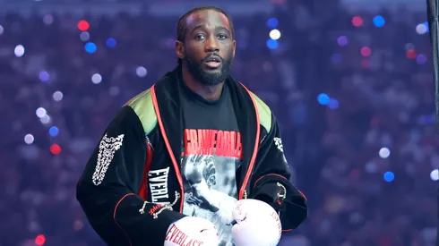 Terence Crawford makes his ring walk prior to an undisputed super middleweight title fight against Canelo Alvarez
