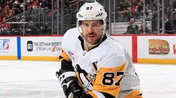 Sidney Crosby #87 of the Pittsburgh Penguins skates during a NHL game.