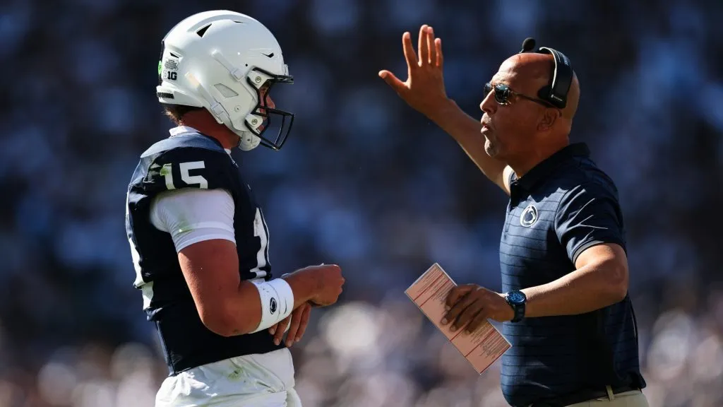 James Franklin with Drew Allar