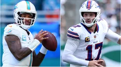 Tua Tagovailoa left Josh Allen right.