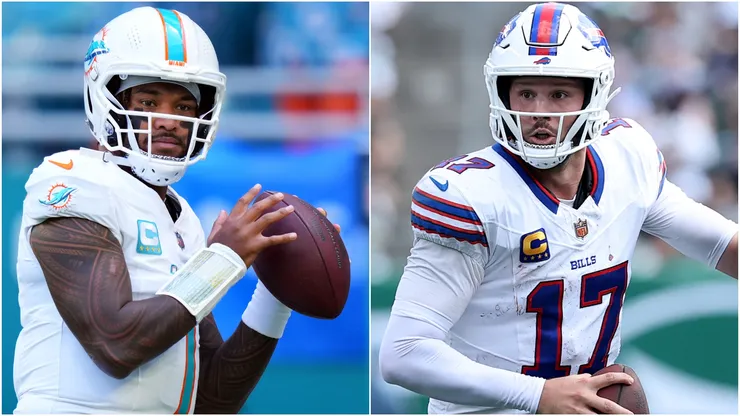 Tua Tagovailoa left Josh Allen right.