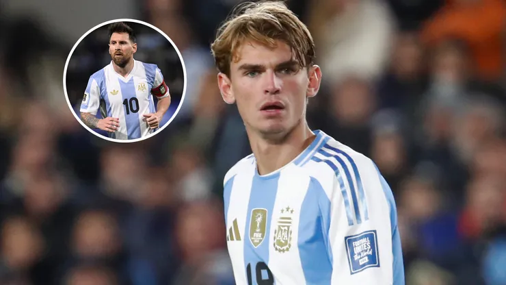 Nico Paz of Argentina looks on against Venezuela.
