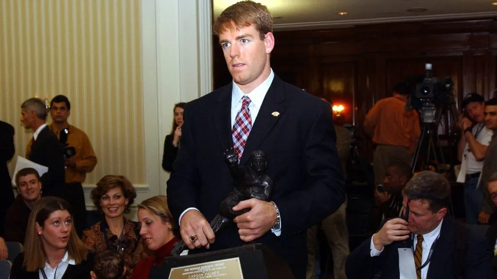 Carson Palmer of the University of Southern California in 2002. (Source: Spencer Platt/Getty Images)