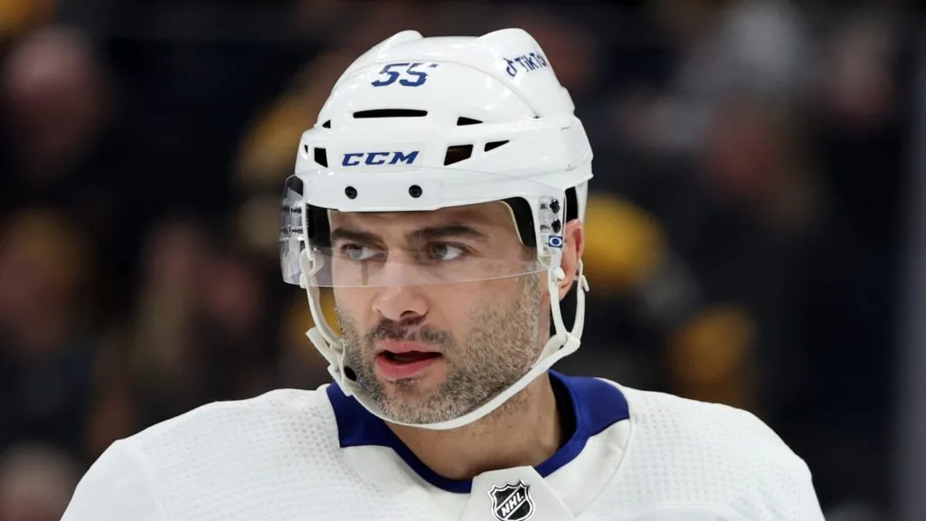 Mark Giordano at TD Garden on January 14, 2023 in Boston, Massachusetts