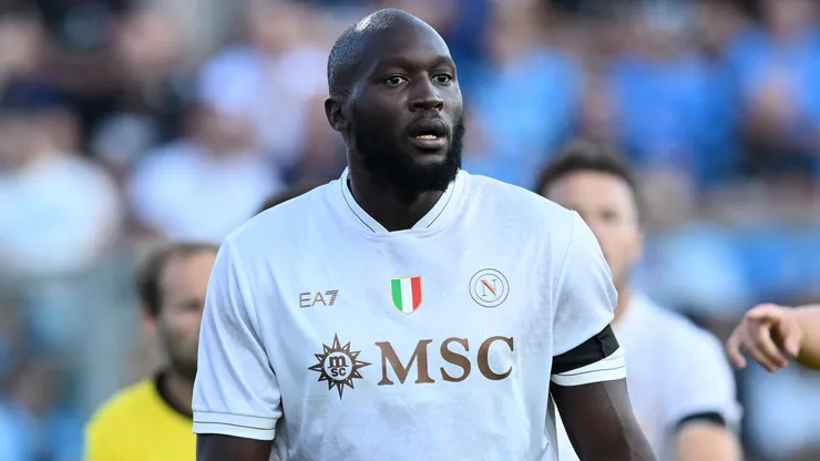 Romelu Lukaku of Napoli looks on during a preseason game.