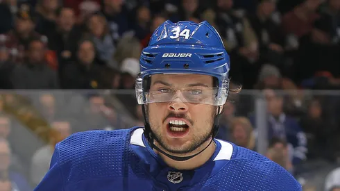 Auston Matthews at Scotiabank Arena on January 12, 2019 in Toronto, Ontario