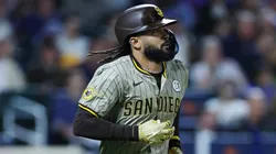 Fernando Tatis Jr. #23 of the San Diego Padres in action during a game.