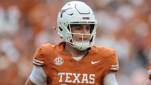 Arch Manning at Darrell K Royal-Texas Memorial Stadium on September 06, 2025.