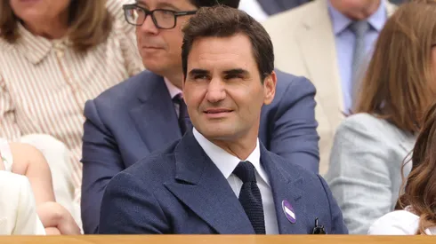 Roger Federer during the Wimbledon final between Carlos Alcaraz and Jannik Sinner.