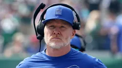 Sean McDermott stands on the sideline during the game vs the Jets on September 14, 2025, New Jersey.
