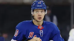 Artemi Panarin takes the ice with the New York Rangers.