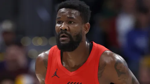 Deandre Ayton #2 while playing for the Portland Trail Blazers against the Denver Nuggets.