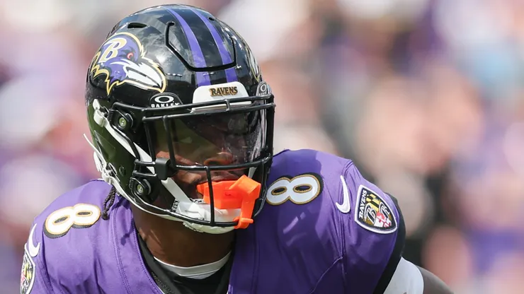 Lamar Jackson #8 of the Baltimore Ravens.