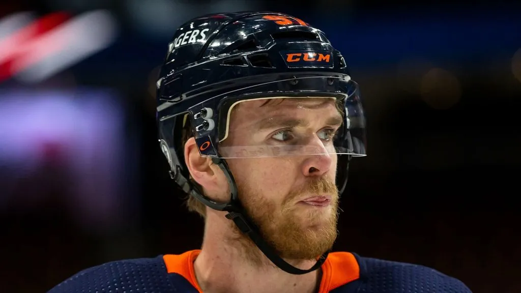 Connor McDavid looks to his left