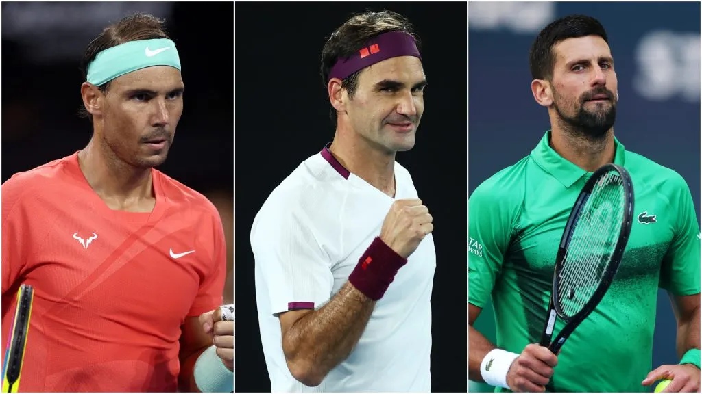 Rafael Nadal, Roger Federer, and Novak Djokovic. (Getty Images)